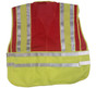 ERB RED Safety Vests ~ 3 pockets with Lime/Silver Reflective Stripes pic 2