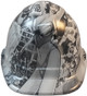 Bad Bones Hydro Dipped Hard Hats Cap Style Design ~ Front View