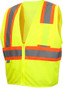 Pyramex Class 2 Self Extinguishing Hi-Vis Mesh Lime Safety Vests w/ Contrasting Stripes ~ Front View