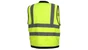 Pyramex Class 2 Hi-Vis Lime Safety Vests with Black Trim and 8 Pockets