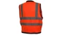 Pyramex Class 2 Hi-Vis Orange Safety Vests with Black Trim and 8 Pockets