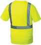 Pyramex Class 2 Hi-Vis Lime T-Shirts, 1 Pocket w/ Silver Stripes ~ Back View