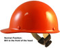MSA Skullgard Cap Style With Swing Suspension - Orange - Swing Suspension in Normal Position