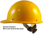 MSA Skullgard Cap Style With Swing Suspension - Yellow - Swing Suspension in Normal Position