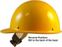 MSA Skullgard Cap Style With Swing Suspension - Yellow - Swing Suspension in Reverse Position
