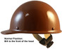 MSA Skullgard Cap Style With Swing Suspension - Natural Tan - Swing Suspension in Normal Position