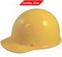 MSA Skullgard (LARGE SHELL) Cap Style Hard Hats with Ratchet Suspension - Yellow - Oblique View 
