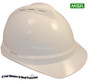 MSA Advance White 6 point Vented Hard Hats with Ratchet Suspensions - Oblique View