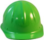 SkullBucket Aluminum Cap Style Hard Hats with Ratchet Suspensions - Lime Green - Front View