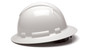 Pyramex Full Brim RIDGELINE Hard Hat White 4 Point Suspensions Side View