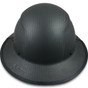 Actual Carbon Fiber Hard Hat with Protective Edge - Full Brim Matte Black - Back View