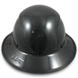 Actual Carbon Fiber Hard Hat with Protective Edge - Full Brim Glossy Black - Back View