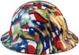 Texas Pride Full Brim Style Hydro Dipped Hard Hats - Left Side View
