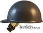 MSA Skullgard Cap Style Hard Hats With Swing Suspension Textured GUNMETAL - Swing Suspension in Reverse Position