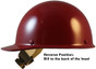 Skullgard Cap Style Hard Hats With Swing Suspension Maroon ~ Swing Suspension in Reverse Position