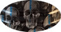 Thin Blue Line USA Flag and Skulls Hydro Dipped Hard Hats Cap Style - Illustration