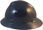 MSA V-Gard Full Brim Hard Hats with Staz-On Suspensions Navy Blue - Left Side View