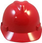 MSA Cap Style Large Jumbo Hard Hats with Fas-Trac Suspensions Red  - Front View