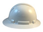 Pyramex Ridgeline Full Brim Style Hard Hat with Shiny White Graphite Pattern - Left View
