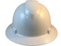Pyramex Ridgeline Full Brim Style Hard Hat with Shiny White Graphite Pattern - Front View