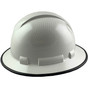 Pyramex Ridgeline Full Brim Style Hard Hat with Shiny White Graphite Pattern with Protective Edge - Left View