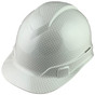 Pyramex Ridgeline Cap Style Hard Hat with Shiny White Graphite Pattern  - Oblique View