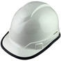 Pyramex Ridgeline Cap Style Hard Hat with Shiny White Graphite Pattern with Protective Edge - Oblique View