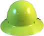 Actual Carbon Fiber Hard Hat - Full Brim High Vision Lime - Back View