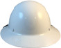 Actual Carbon Fiber Hard Hat - Full Brim White  - Back View
