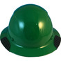 Actual Carbon Fiber Hard Hat - Full Brim Dark Green - Front