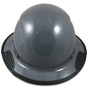 Actual Carbon Fiber Hard Hat with Protective Edge - Full Brim Medium Gray - Front 