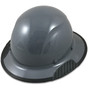 Actual Carbon Fiber Hard Hat with Protective Edge - Full Brim Medium Gray - Oblique