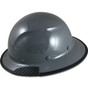 Actual Carbon Fiber Hard Hat with Protective Edge - Full Brim Medium Gray - Left 