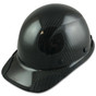 Actual Carbon Fiber Hard Hat with Protective Edge - Cap Style Glossy Black - Oblique View