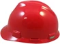 MSA Cap Style Large Jumbo Hard Hats with Fas-Trac Suspensions Red - Left View