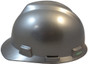 MSA Cap Style Large Jumbo Hard Hats with Fas-Trac Suspensions Silver - Left View