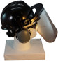 MSA V-Gard Cap Style hard hat with Standard Clear Faceshield Faceshield, Hard Hat Attachment, and Earmuff - Black- Partway Up Position