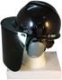 MSA V-Gard Cap Style hard hat with Pyramex Dark Green Faceshields, and Earmuff - Black - Left Side