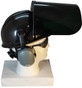 MSA V-Gard Cap Style hard hat with Pyramex Dark Green Faceshields, and Earmuff - Black - Up Position
