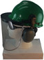 MSA V-Gard Cap Style hard hat with Pyramex Polycarbonate Clear Faceshield with Aluminum Bound Edges - Green - Left Side