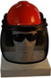 MSA V-Gard Cap Style hard hat with Pyramex Polycarbonate Mesh Faceshield - Orange