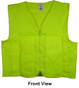 Lime Plain Solid Material Safety Vests with Pockets Front