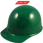 MSA Skullgard  (LARGE SHELL) Cap Style Hard Hats with Ratchet Suspension - Green - Oblique View