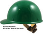Skullgard Cap Style With Swing Suspension Green - Swing Suspension in Normal Position