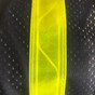 Soft Mesh Navy Blue Vests with Lime Stripes Close Up View