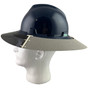 MSA Full Brim V-Guard Hard Hat with Sun Shield - Navy Blue 