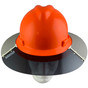 MSA Full Brim V-Guard Hard Hat with Sun Shield - Hi-Viz Orange