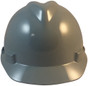 MSA Cap Style Small Hard Hats with Fas-Trac Suspensions Gray - Front View