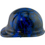 Blue Flames Design Cap Style Hydro Dipped Hard Hats - Left View
