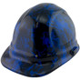 Blue Flames Design Cap Style Hydro Dipped Hard Hats - Oblique View